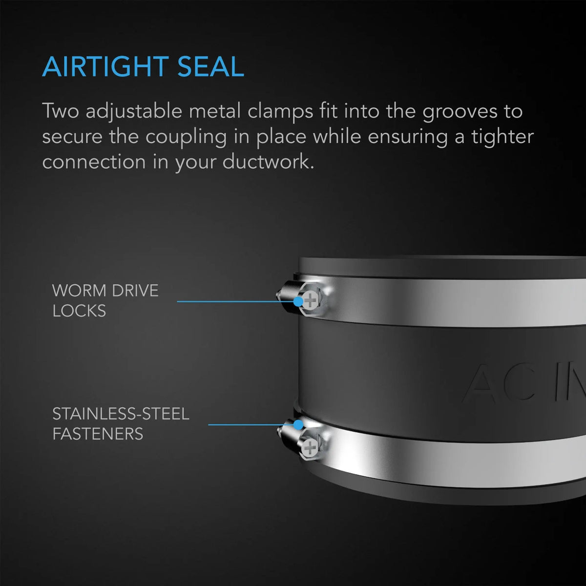 AC Infinity 6-Inch Flexible Rubber Noise Reduction Duct Coupling