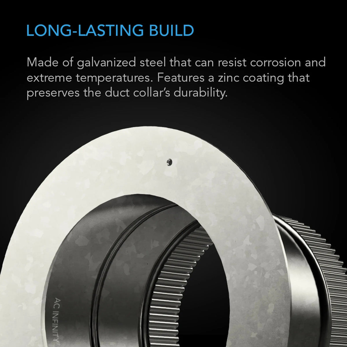AC Infinity 4-Inch Galvanised Steel Ducting Flange Collar