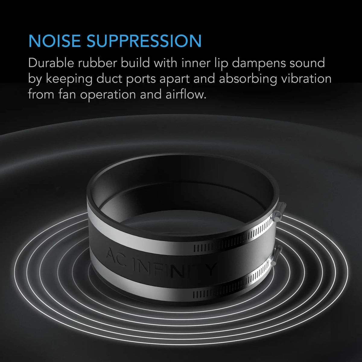 AC Infinity 6-Inch Flexible Rubber Noise Reduction Duct Coupling
