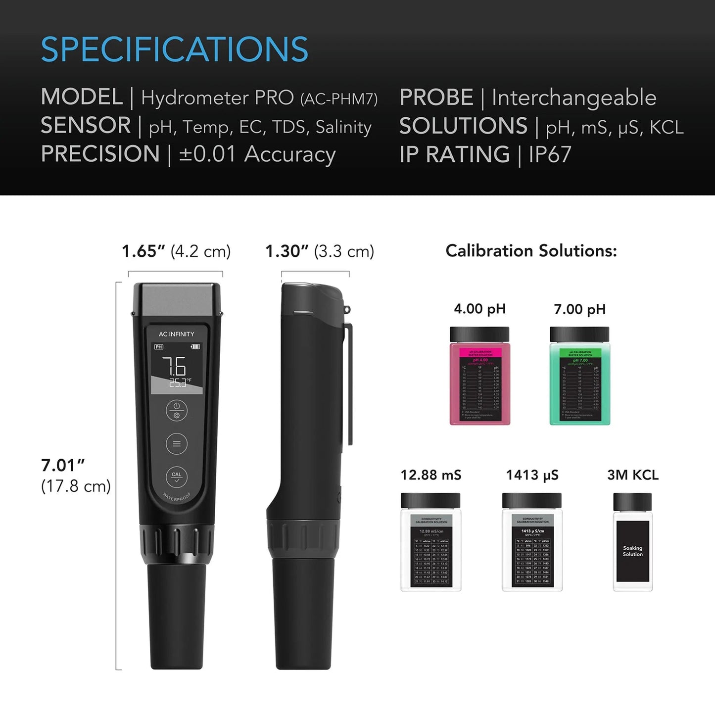 AC Infinity Hydroponic Meter PRO Kit - 6-in-1 Water Tester