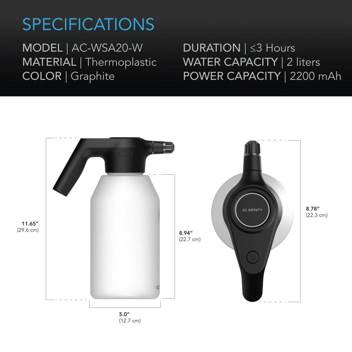 AC Infinity Automatic Water Sprayer 2L - Frost