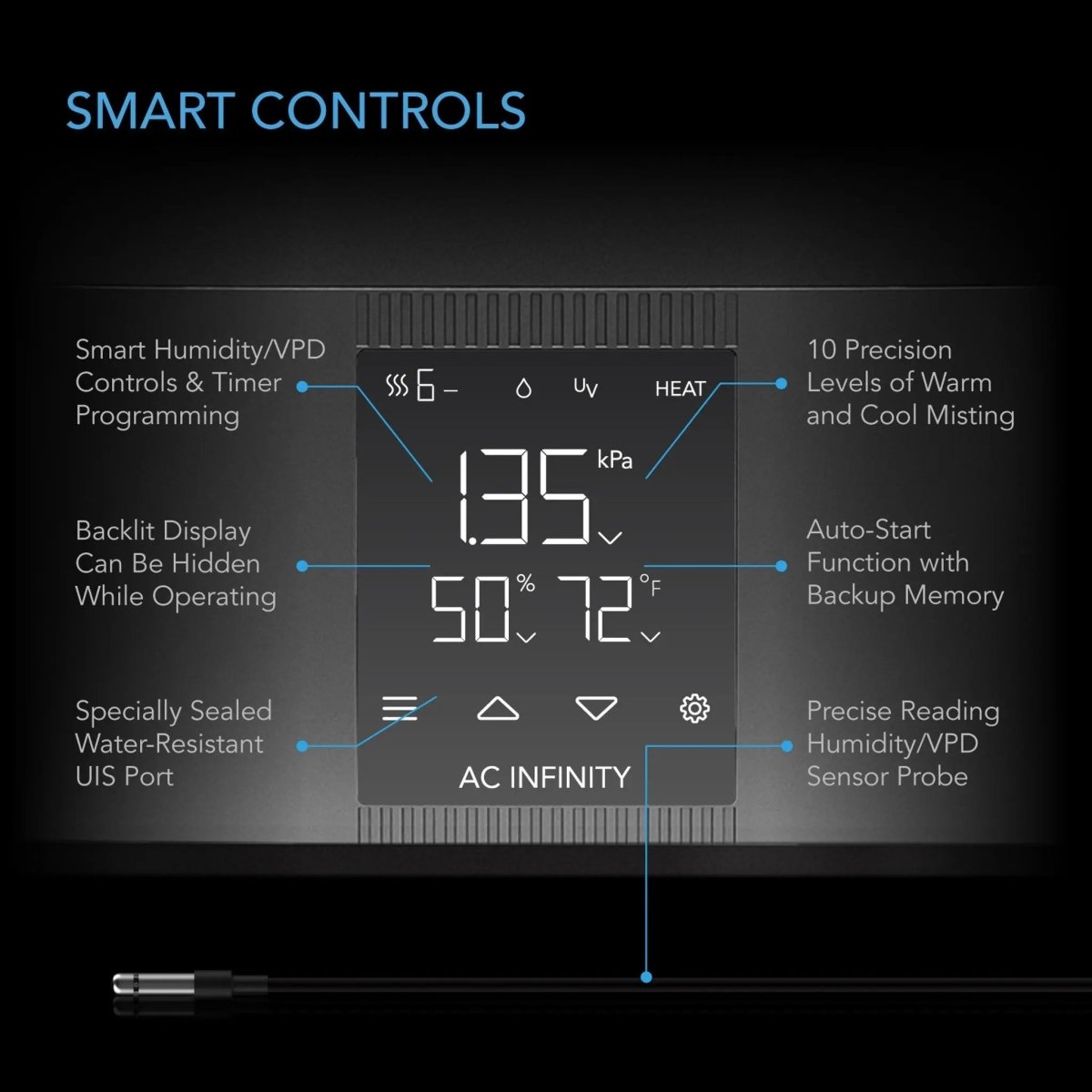 AC Infinity CLOUDFORGE T5 Smart Plant Humidifier
