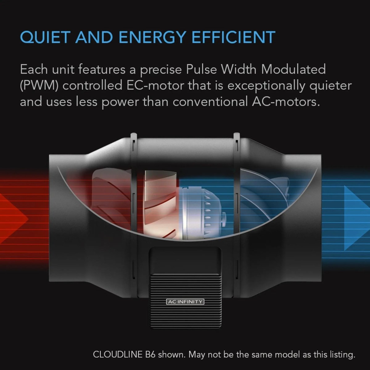 AC Infinity CLOUDLINE A6 Quiet Inline Mixed-Flow Duct Fan 6"