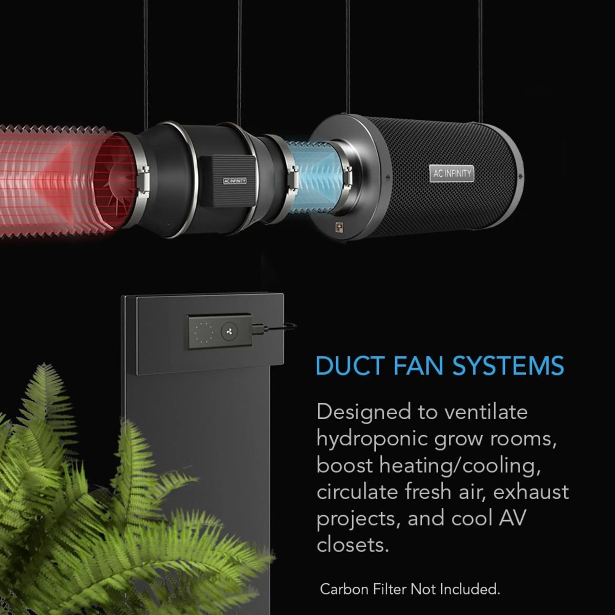 AC Infinity CLOUDLINE S4 Quiet Inline Mixed-Flow Duct Fan 4"