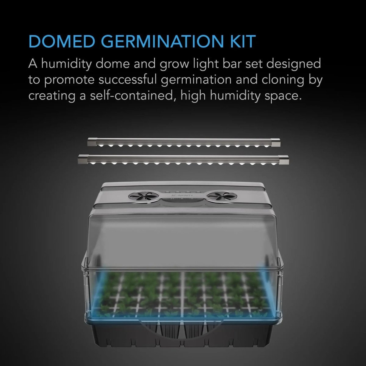 AC Infinity Domed Germination Kit with LED Grow Light Bars