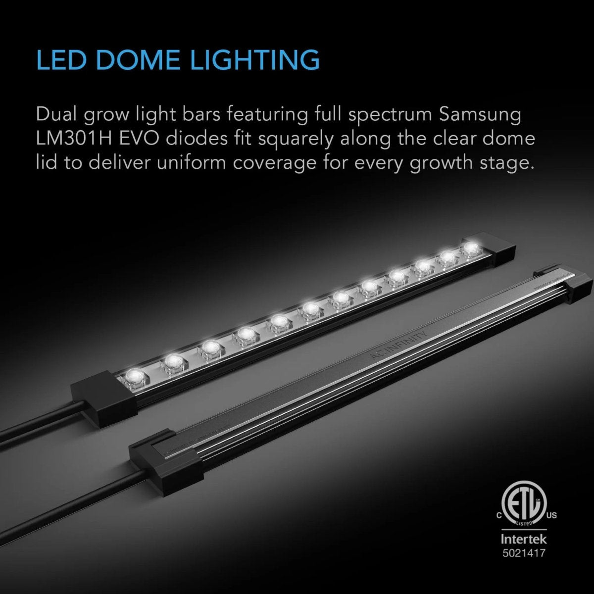 AC Infinity Domed Germination Kit with LED Grow Light Bars