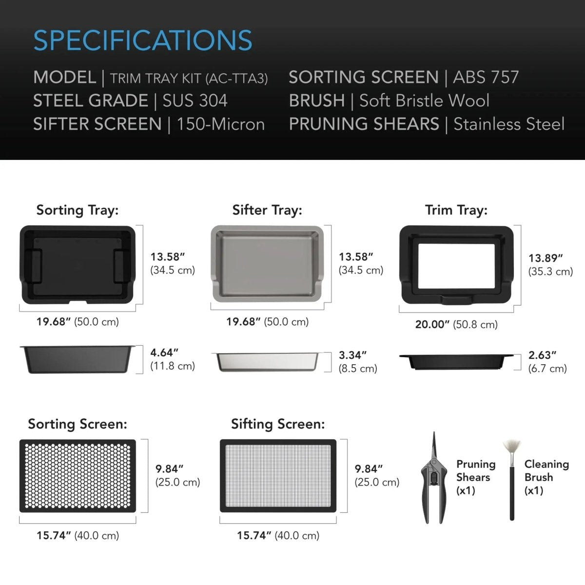 AC Infinity Large Modular Trim Tray Kit