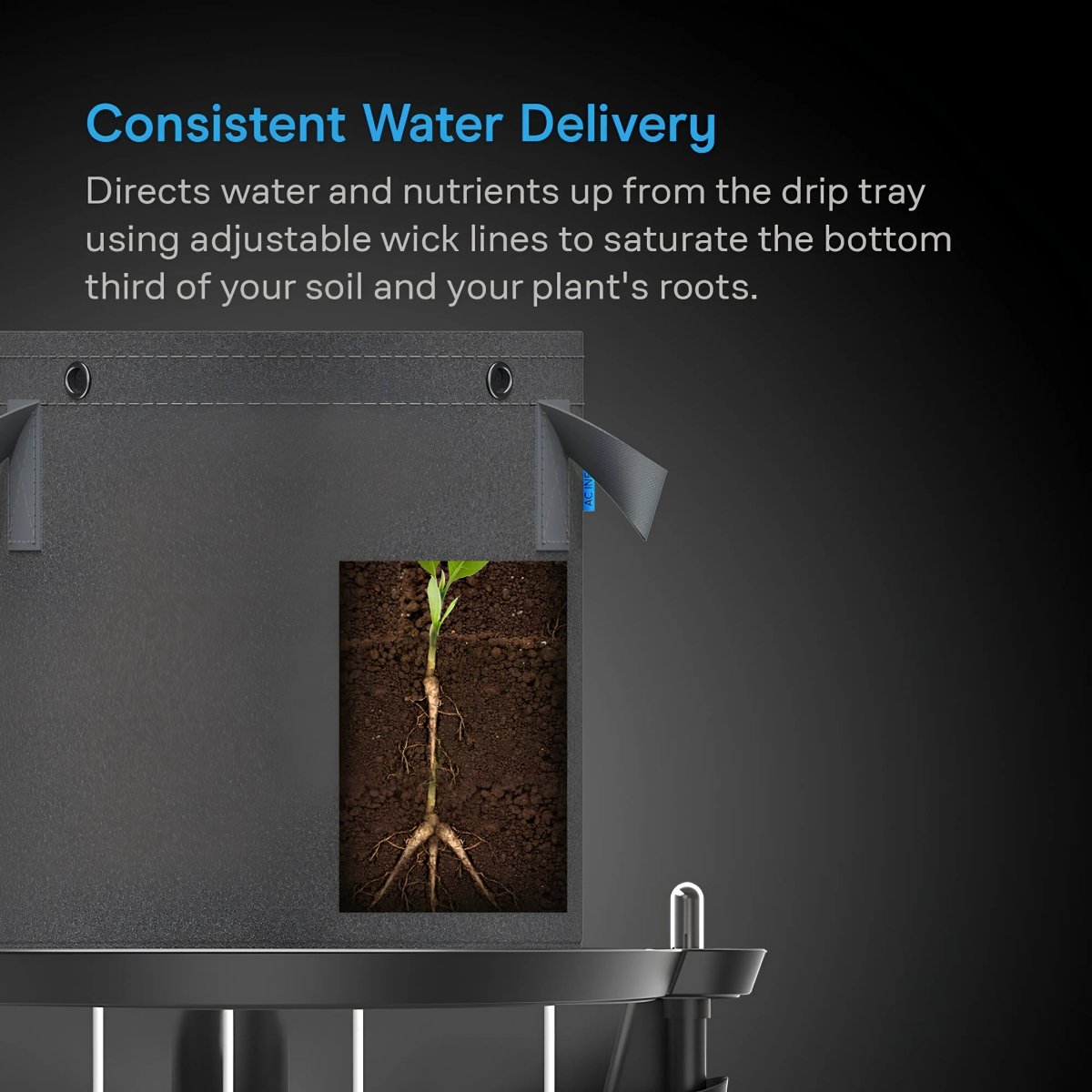AC Infinity Self-Watering Fabric Pot Base 4-Pack