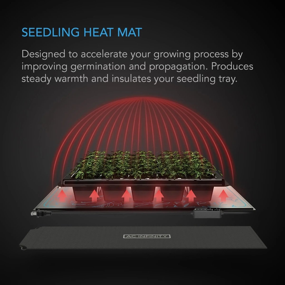 AC Infinity SUNCORE H3 Seedling Heat Mat with Digital Controller