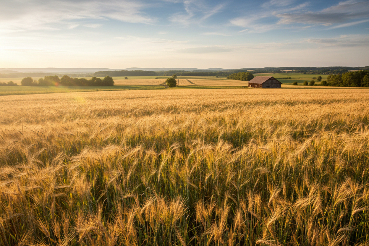 Barley growing in a field