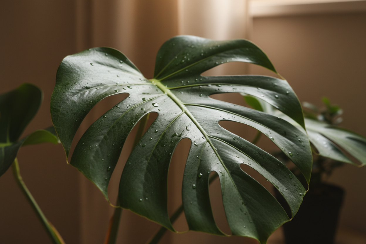 Glossy Monstera leaf