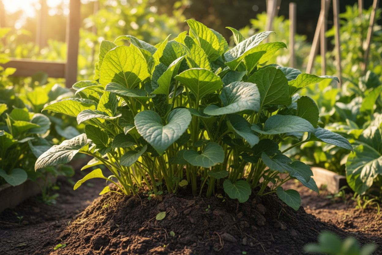Lush vibrant vegetative plant growth
