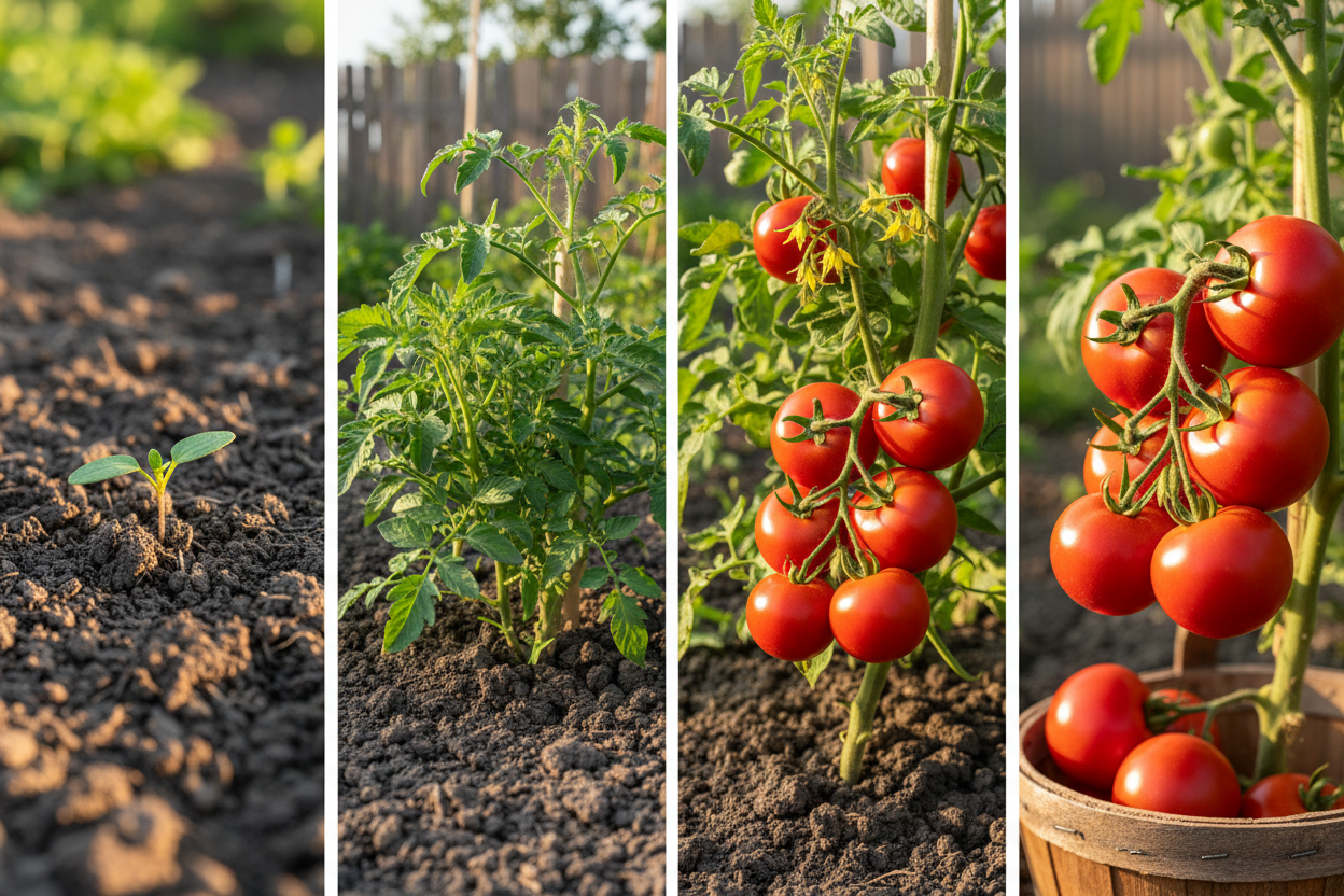 Plant growth stages from seed to harvest