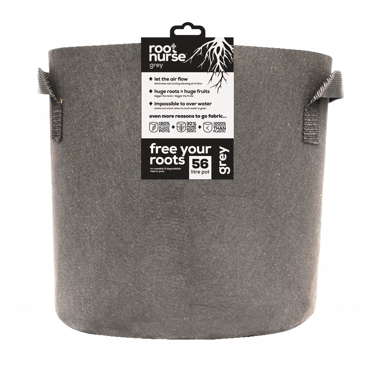 Root Nurse Grey Fabric Pots