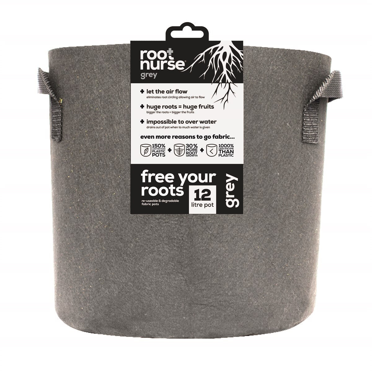 Root Nurse Grey Fabric Pots