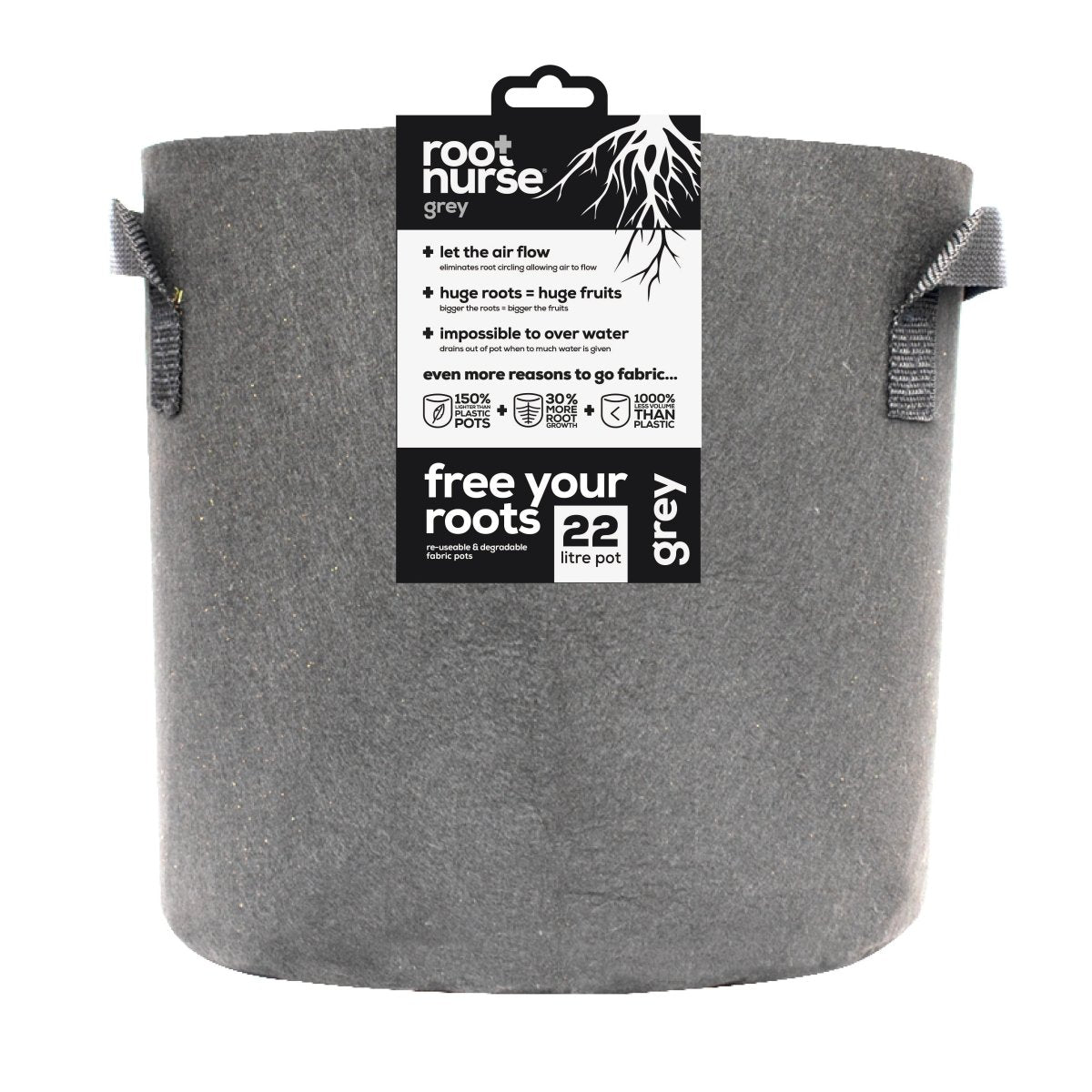 Root Nurse Grey Fabric Pots