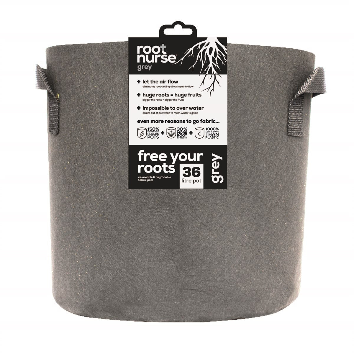 Root Nurse Grey Fabric Pots