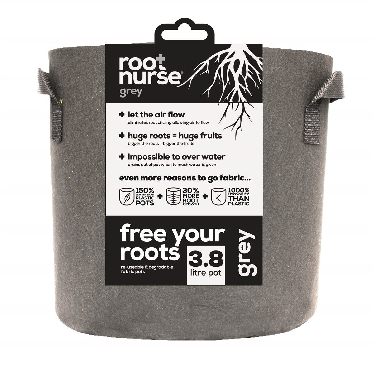 Root Nurse Grey Fabric Pots