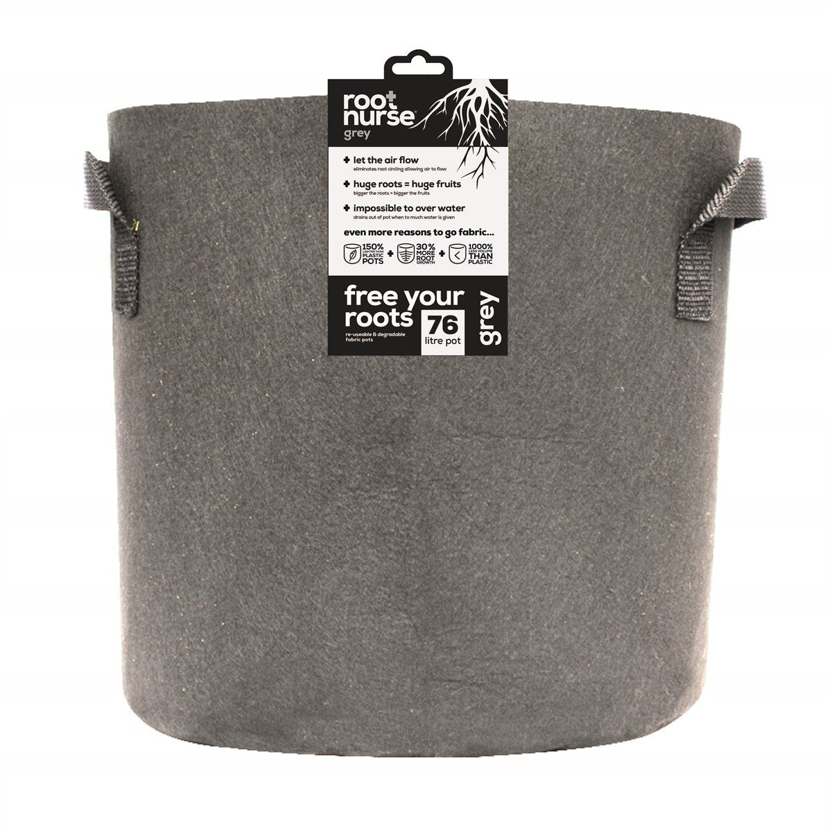 Root Nurse Grey Fabric Pots