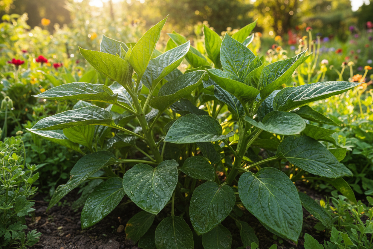 Strong healthy plant stems and leaves